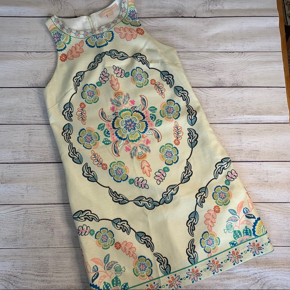 Champagne & Strawberry Floral Dress Size Small
